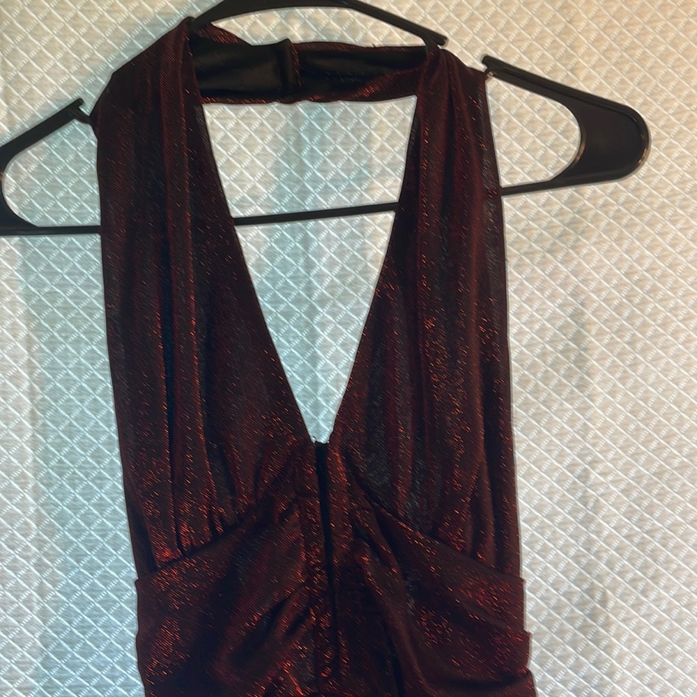 Red and Black formal dress. Glittery fabric